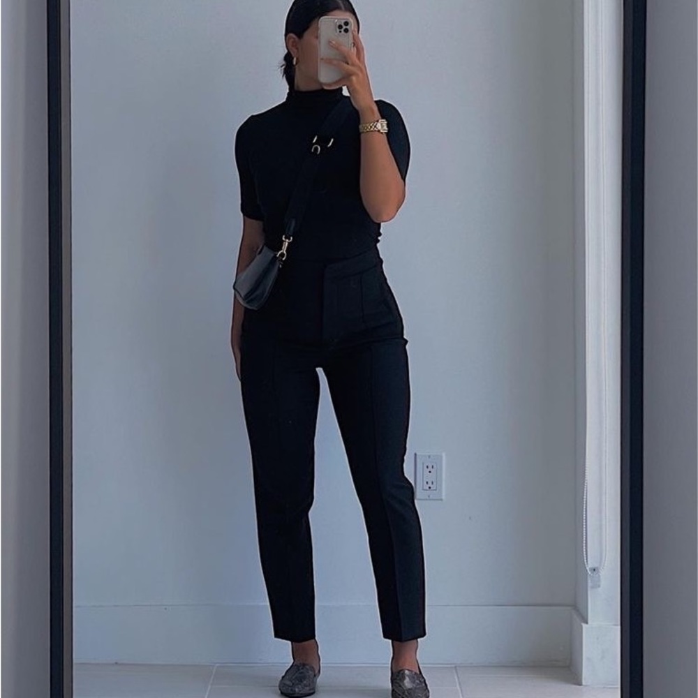 Black Mock Neck Tshirt